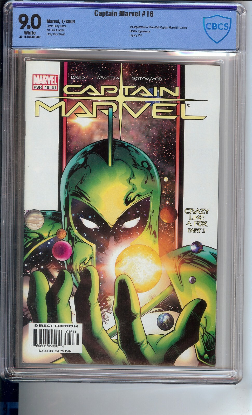 CAPTAIN MARVEL #16 CBCS 9.0 "1ST APPEARANCE OF PHYLA-VELL" CAPTAIN MARVEL #16 CBCS 9.0 "1ST APPEARANCE OF PHYLA-VELL"