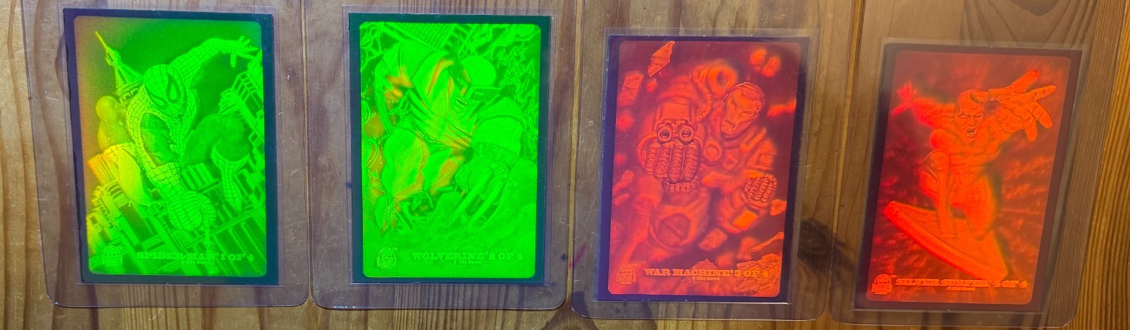 🔥 1994 Fleer Marvel Universe 3D Hologram Complete 4 Card Set 1-4 Spider-Man 🔥 🔥 1994 Fleer Marvel Universe 3D Hologram Complete 4 Card Set 1-4 Spider-Man 🔥