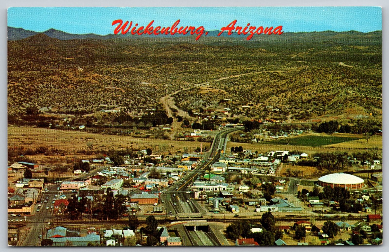 Wickenburg Arizona Aerial Town View Petley Studios Postcard PC348 Wickenburg Arizona Aerial Town View Petley Studios Postcard PC348