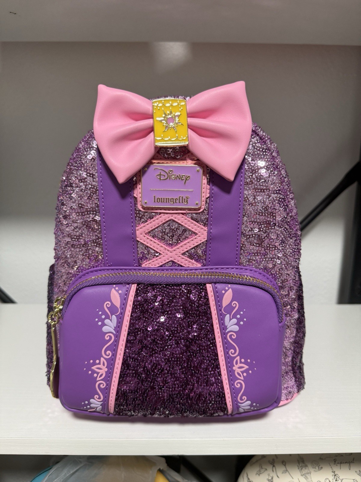 MWT Sequin Rapunzel Disney Tangled loungefly backpack MWT Sequin Rapunzel Disney Tangled loungefly backpack