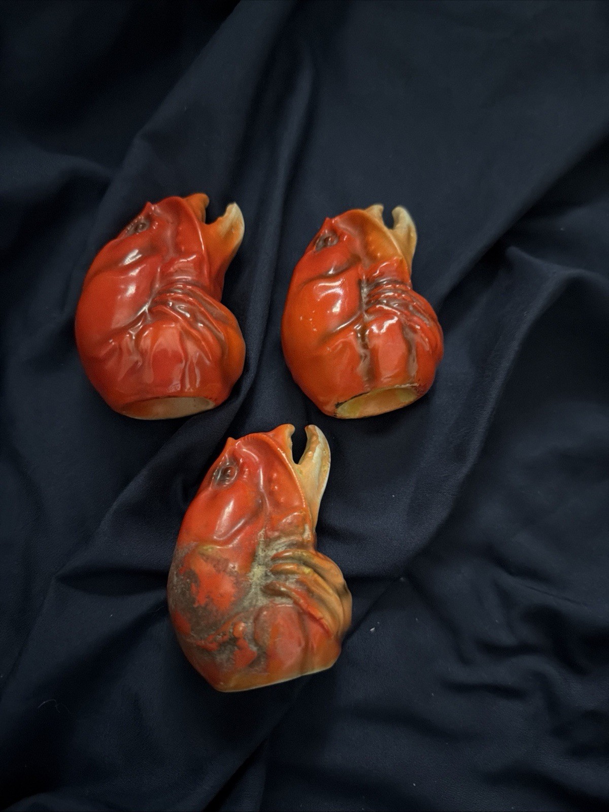Antique Royal Bayreuth Bavaria Lobster Condiment Pots Set of 3 w/ Lids Spoons Antique Royal Bayreuth Bavaria Lobster Condiment Pots Set of 3 w/ Lids Spoons