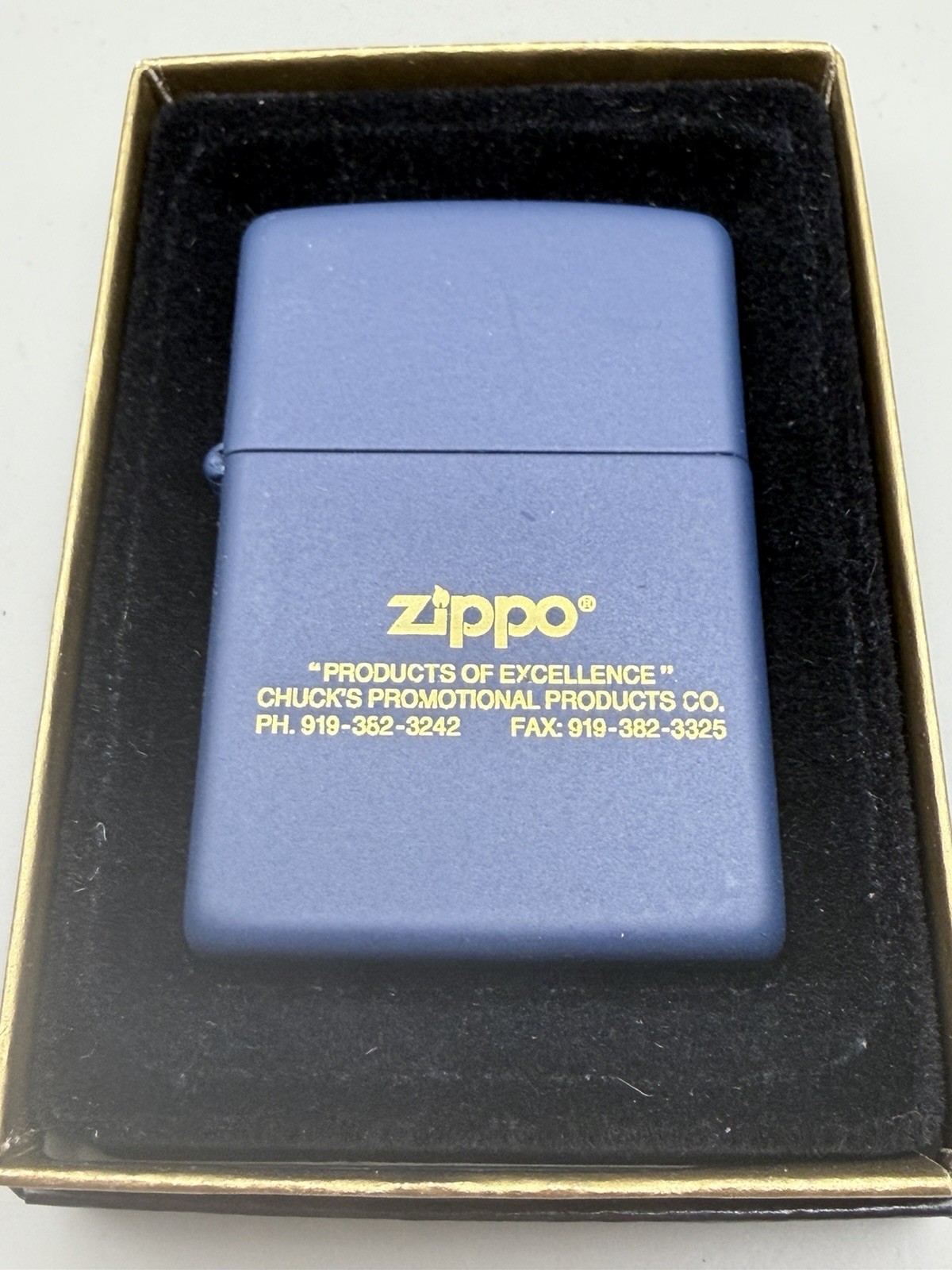 Zippo Products Excellence Vintage Navy Blue Zippo Ziplight New B78 **READ