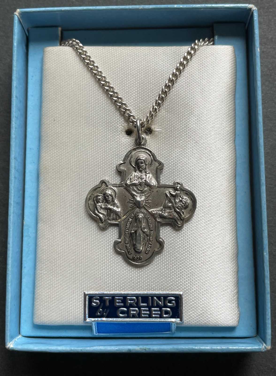 Vintage 925 Sterling Silver Catholic Four Way Creed Medal 11.1 grams Vintage 925 Sterling Silver Catholic Four Way Creed Medal 11.1 grams