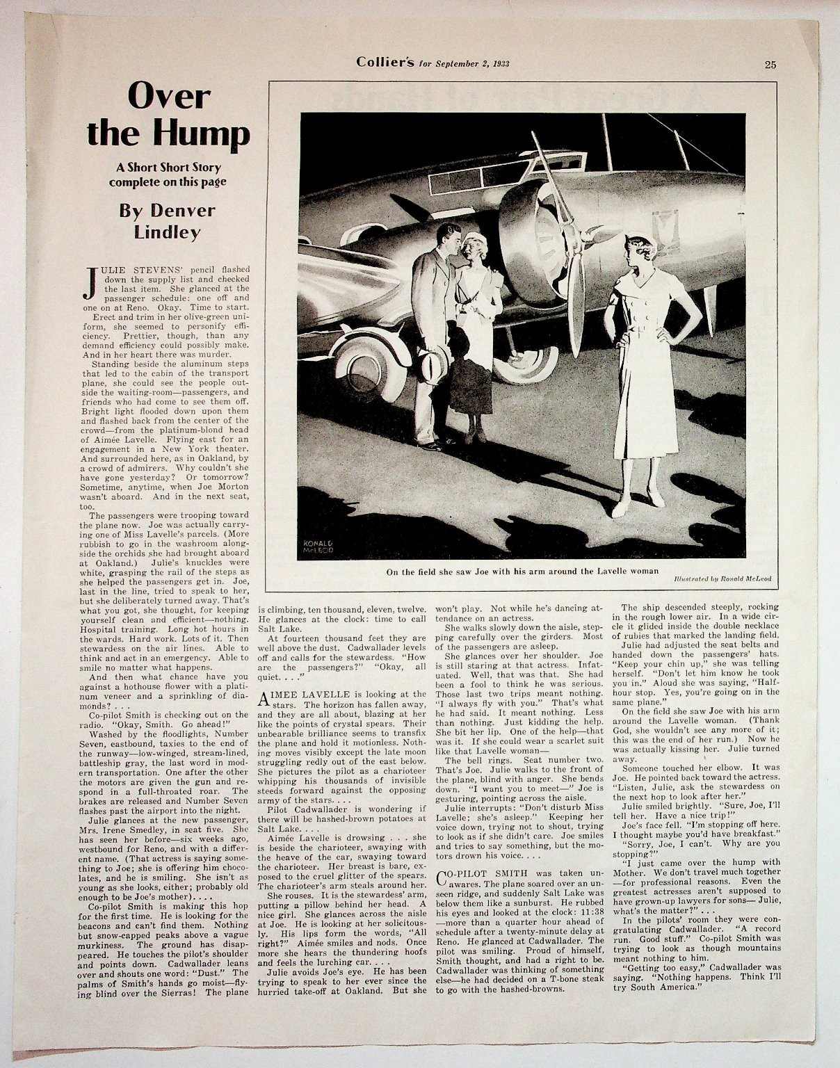 Collier's 1933 Vintage Print Article Over the Hump 10x13 Black & White Collier's 1933 Vintage Print Article Over the Hump 10x13 Black & White