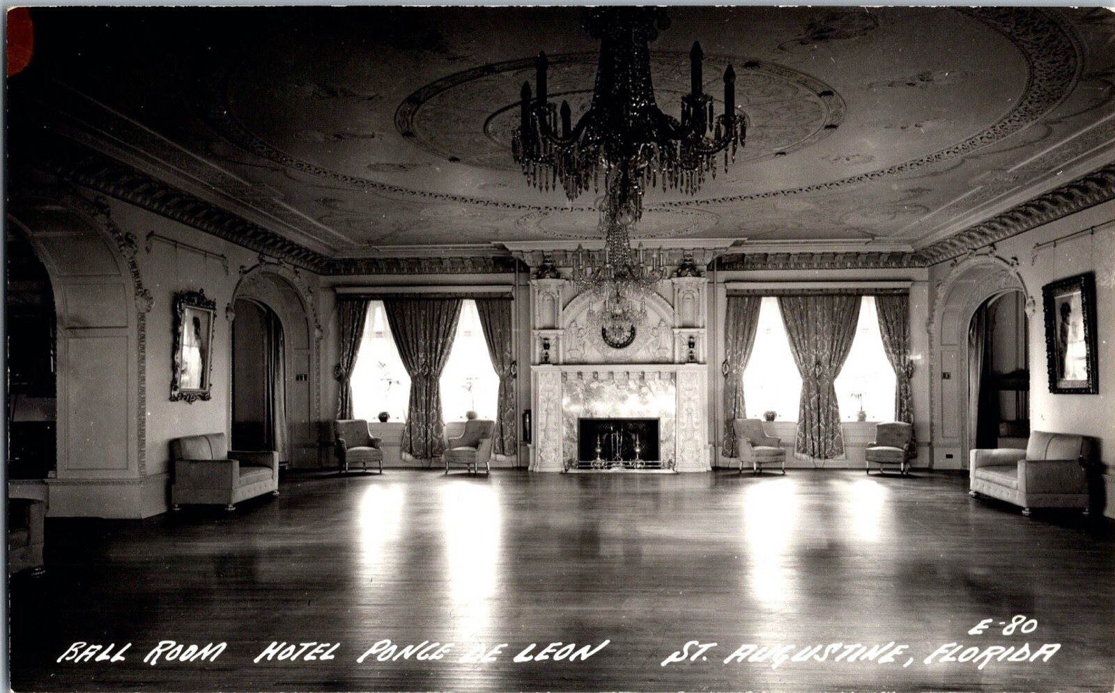 Vintage St Augustine, Florida Ponce De Leon Hotel Ballroom Real Photo Postcard Vintage St Augustine, Florida Ponce De Leon Hotel Ballroom Real Photo Postcard