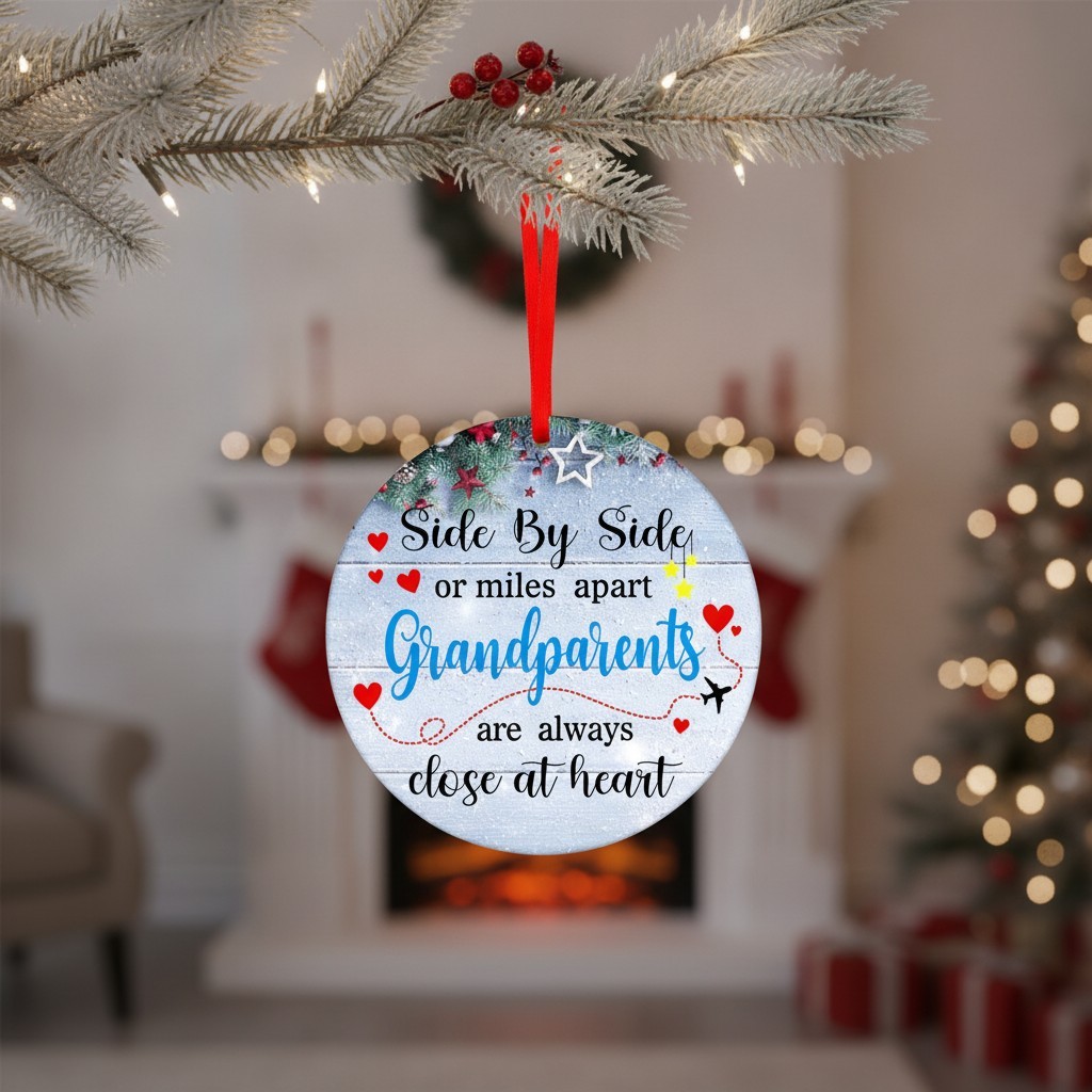 Personalized Grandparents Christmas Keepsake - Heart Ornament with Gift Box Personalized Grandparents Christmas Keepsake - Heart Ornament with Gift Box