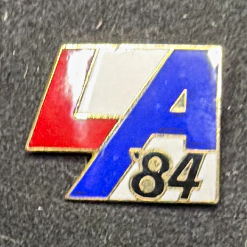 Vintage LA 84 1984 Olympics Pinback Lapel Pin Red White Blue Gold-Tone Vintage LA 84 1984 Olympics Pinback Lapel Pin Red White Blue Gold-Tone