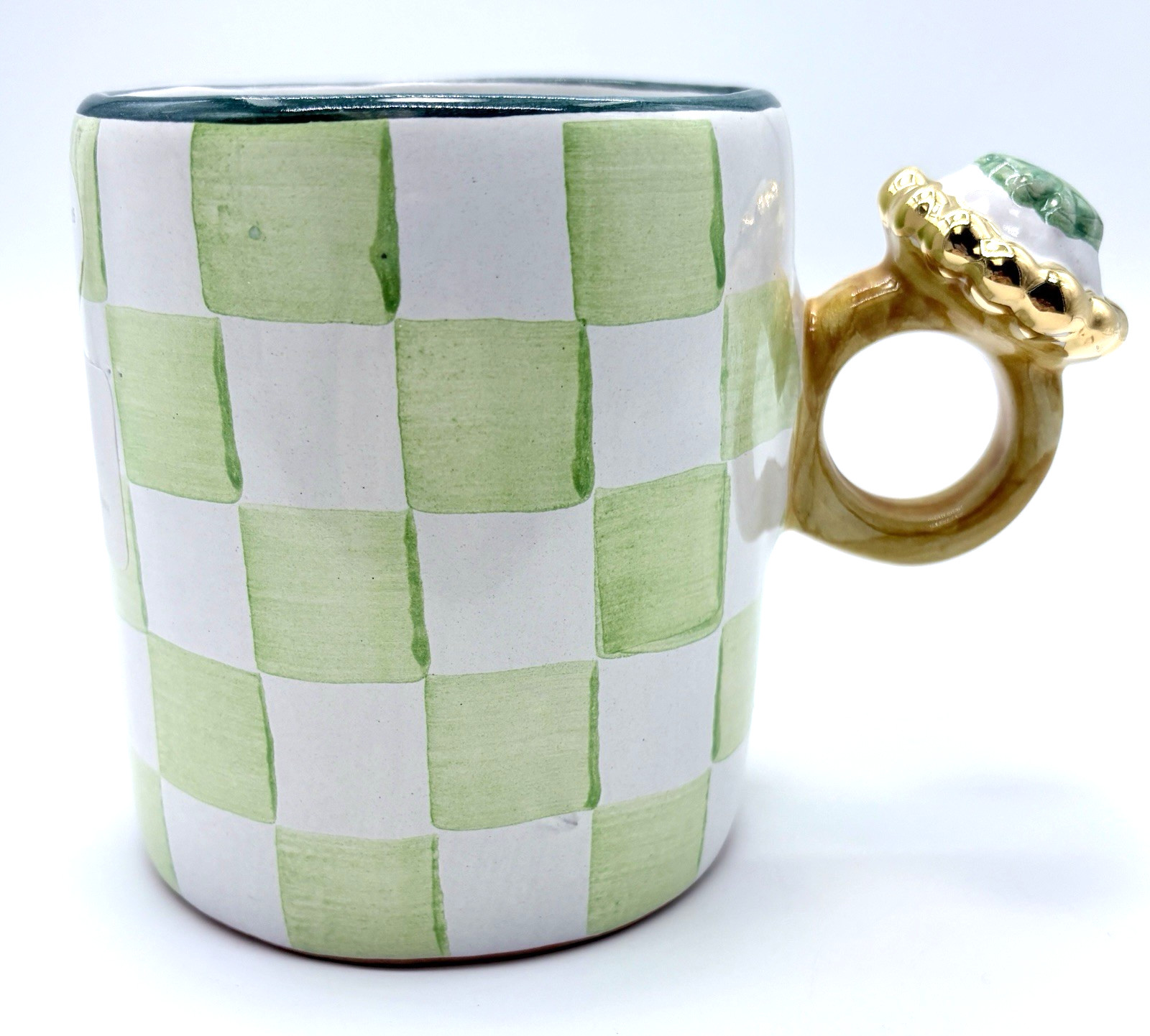 Mackenzie-Childs Collectors Series March Lucky Ring Ceramic Mug New Mackenzie-Childs Collectors Series March Lucky Ring Ceramic Mug New