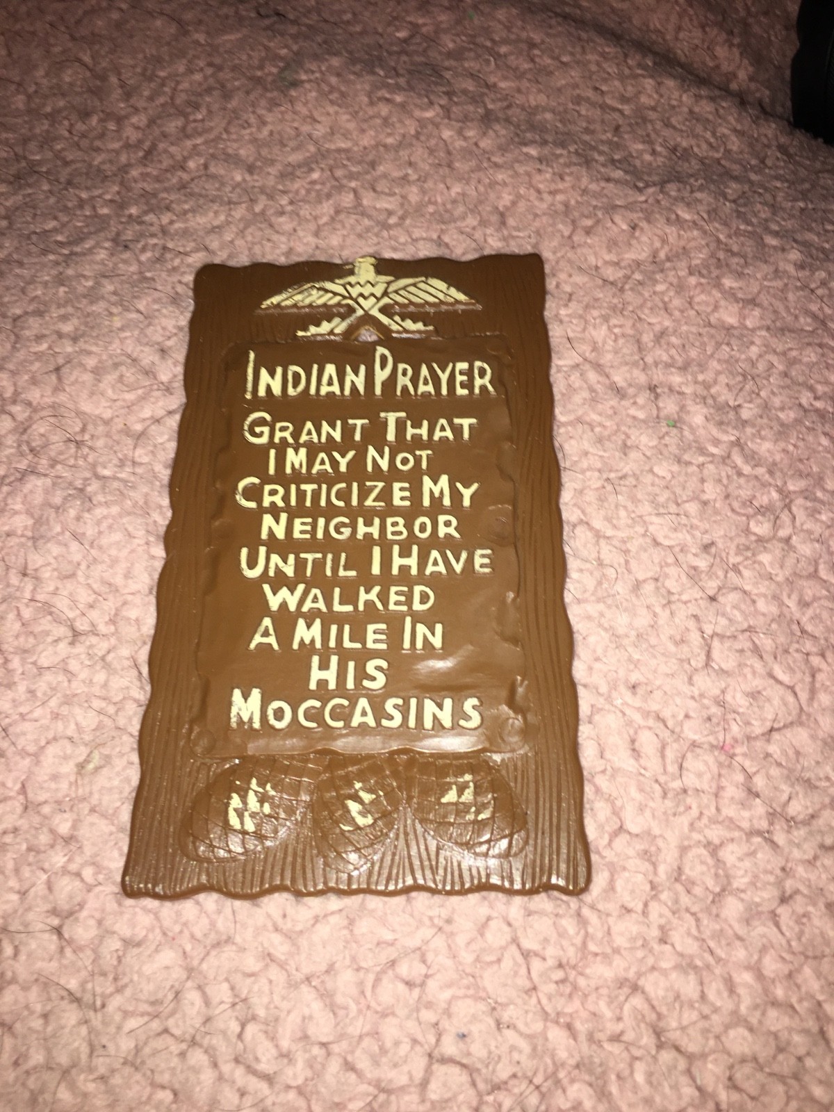NATIVE AMERICAN SIGN VINTAGE INDIAN PRAYER PLAQUE NAVAJO WALL HANGING NATIVE AMERICAN SIGN VINTAGE INDIAN PRAYER PLAQUE NAVAJO WALL HANGING