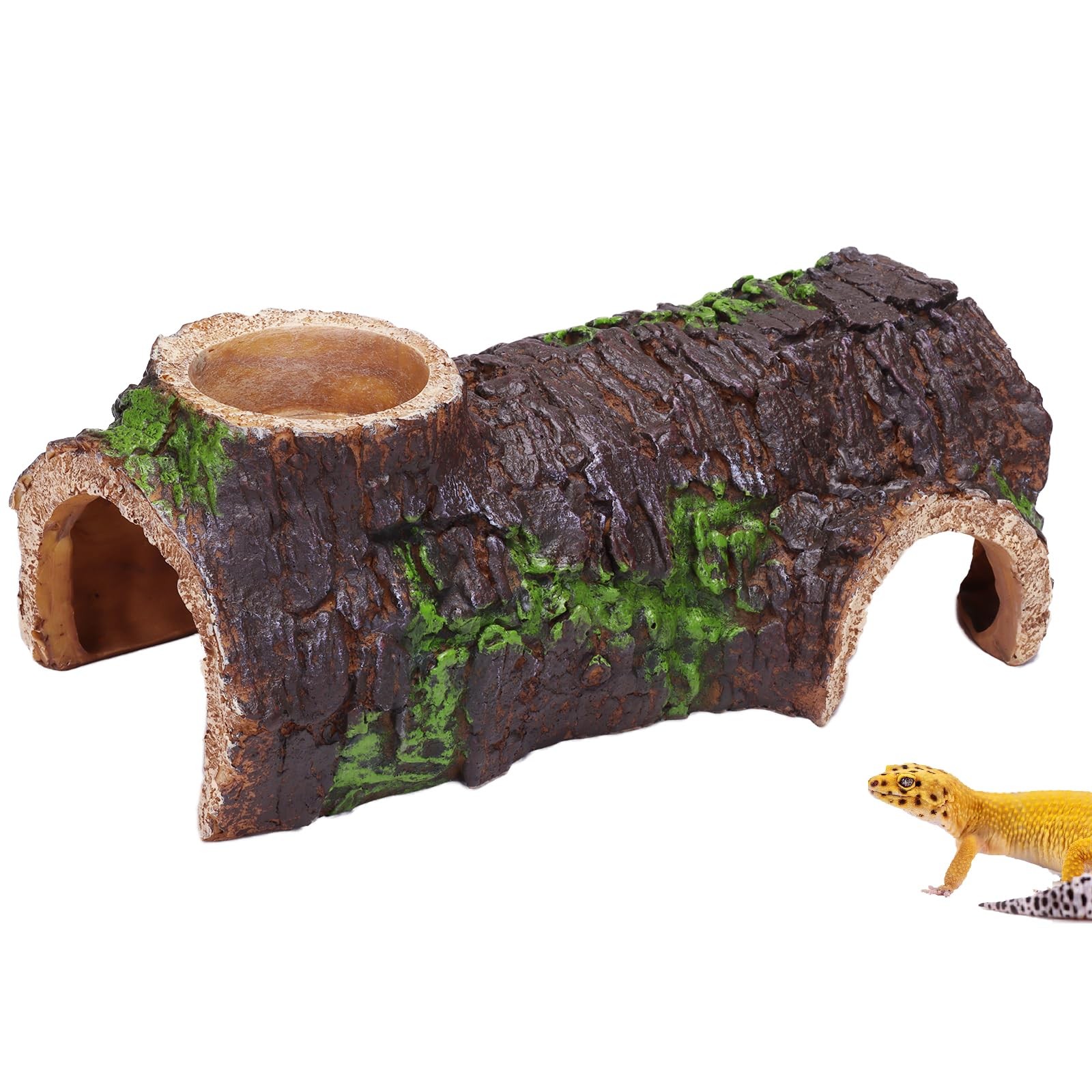 AIICIOO Reptile Gecko Hide Cave Natural Looking Basking Platform Resin Hollow AIICIOO Reptile Gecko Hide Cave Natural Looking Basking Platform Resin Hollow