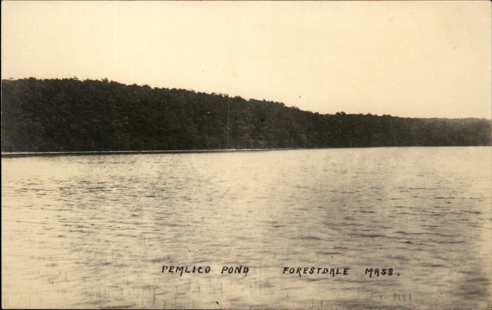Forestdale MA Pemlico Pond Kruxko c1900s-10s Real Photo Vintage Postcard