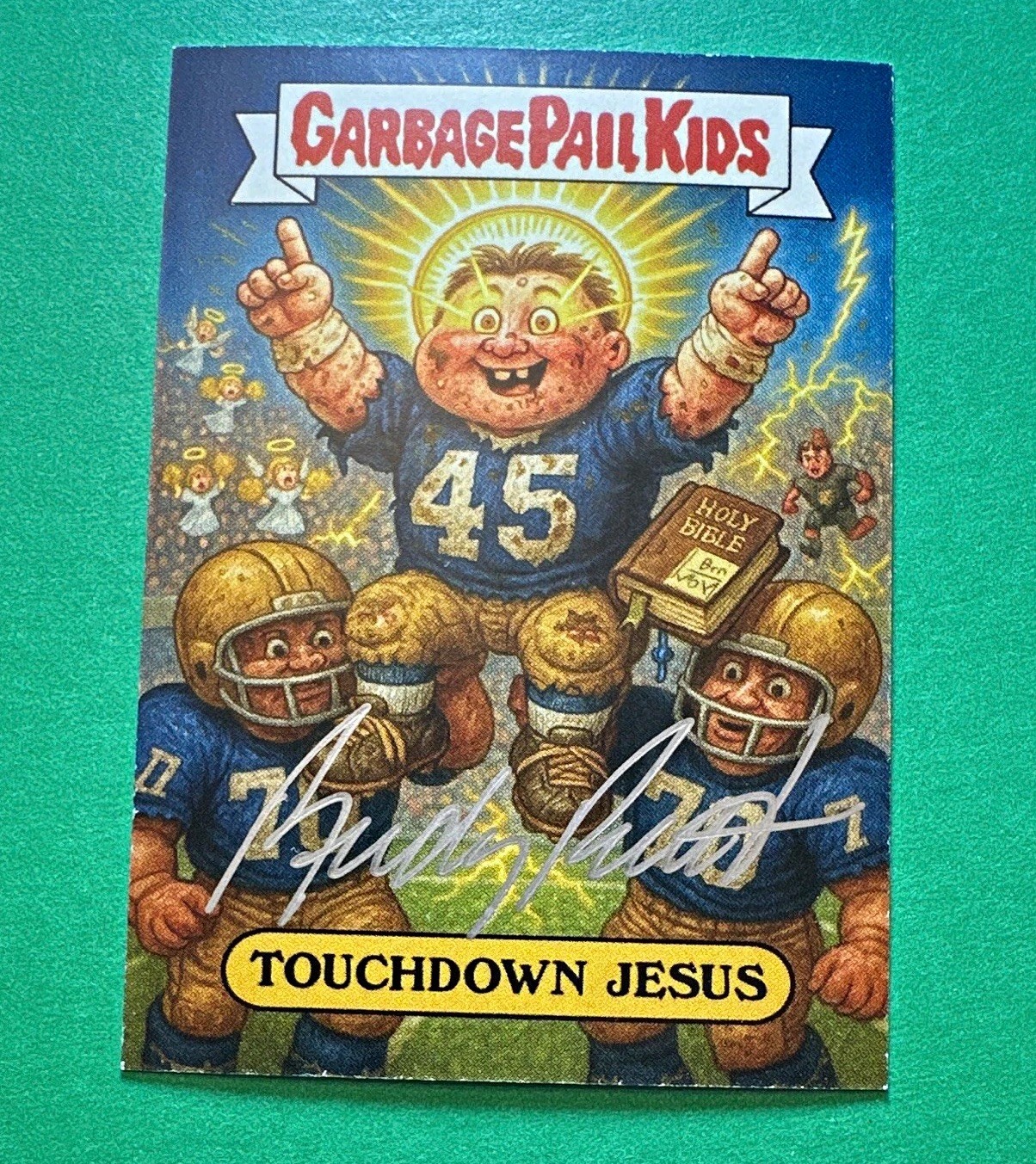 Rudy Ruettiger Garbage Pail Kids “Touchdown Jesus” Autograph Card Prime Time