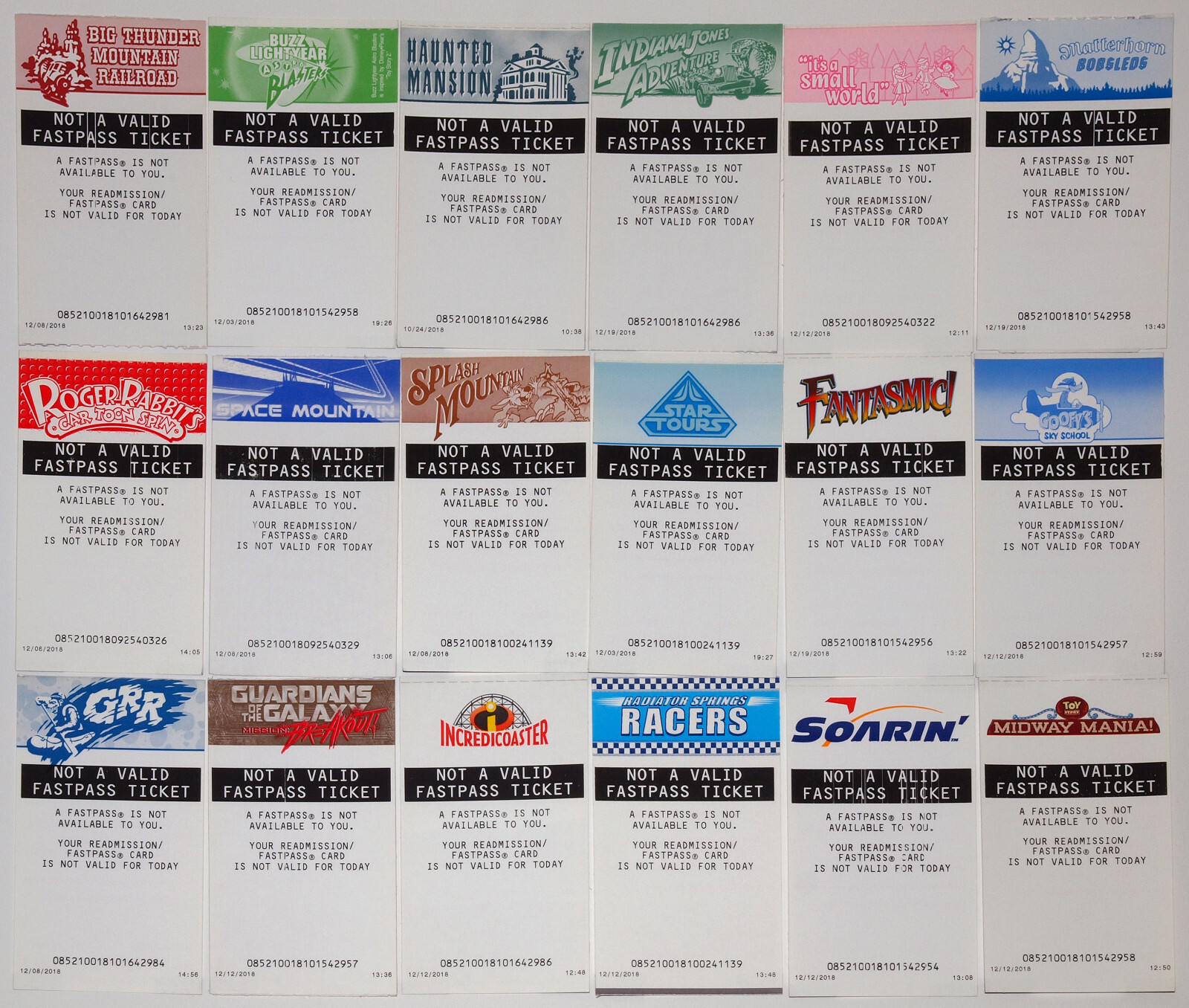 19 Disneyland & California Adventure Invalid Fastpass Card Fastpasses 2018 +2020 19 Disneyland & California Adventure Invalid Fastpass Card Fastpasses 2018 +2020