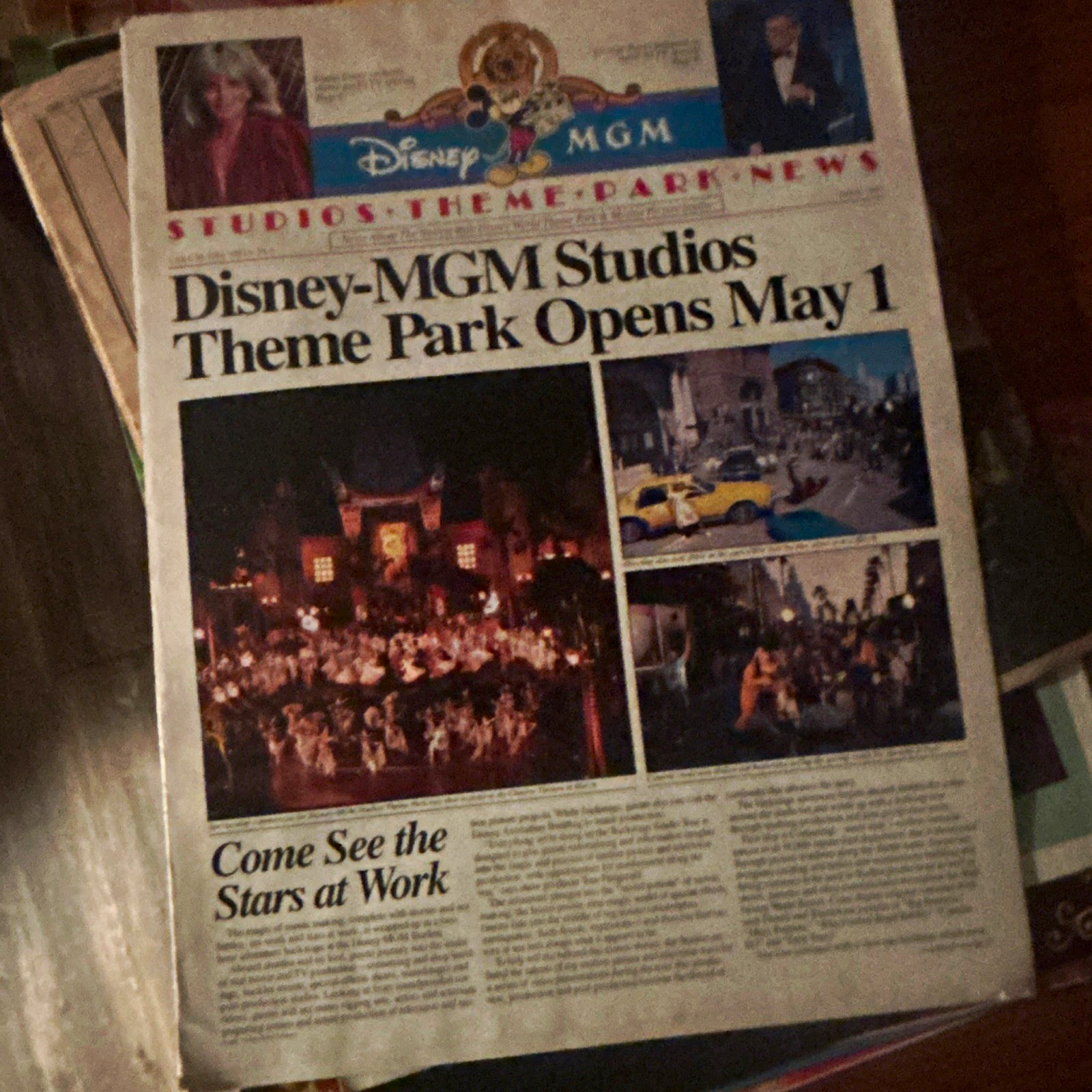 Disney Disney-MGM Studios Theme Park News Opening May 1 Souvenir Newspaper Disney Disney-MGM Studios Theme Park News Opening May 1 Souvenir Newspaper