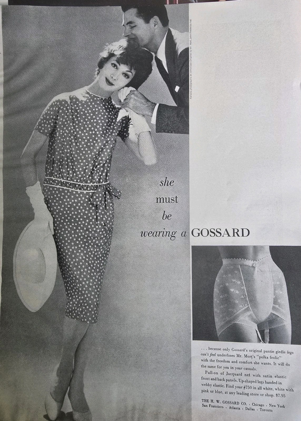 1958 Women's Meet Mr. Mort Dress Gossard Pantie Girdle Vintage Ad 