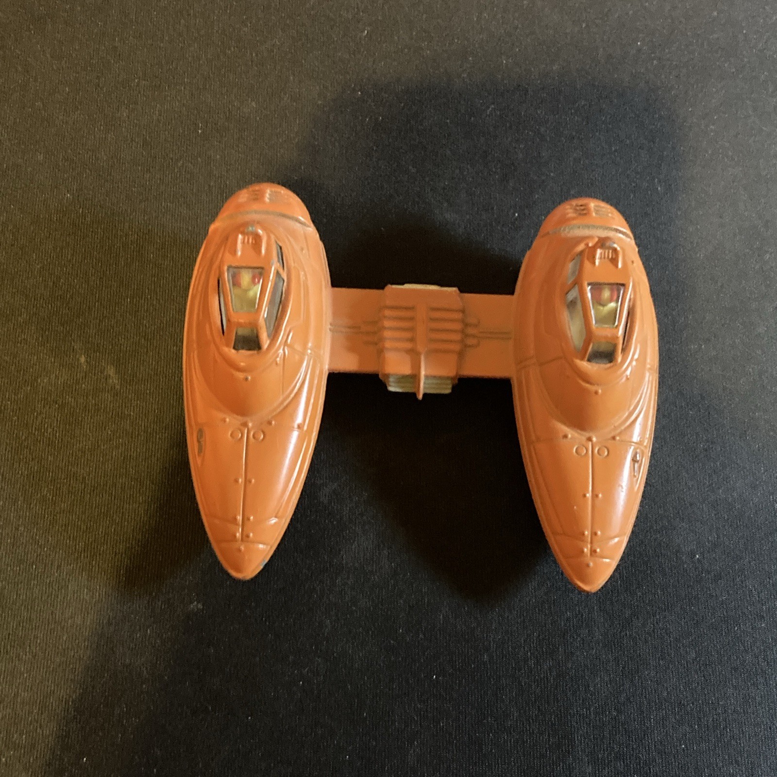 Vintage Orange Twin Pod Sci-Fi Spacecraft Toy Vehicle Figure Accessory Vintage Orange Twin Pod Sci-Fi Spacecraft Toy Vehicle Figure Accessory