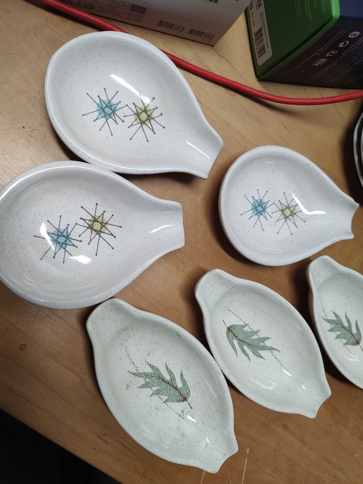 Vtge Franciscan Atomic Starburst Spoon Rest Ash Tray Lot For Resale Vtge Franciscan Atomic Starburst Spoon Rest Ash Tray Lot For Resale