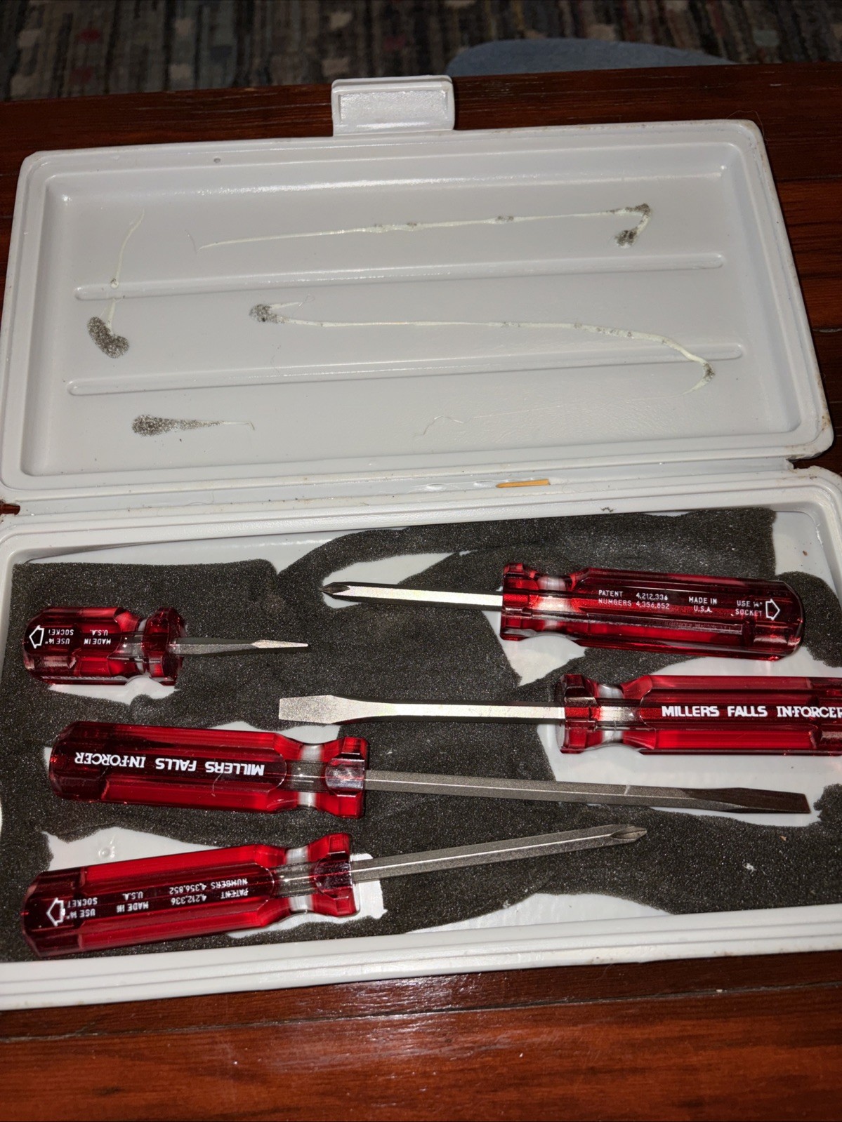 Set Of 5 NOS Millers Falls Inforcer Screwdrivers Phillips+ Slotted Hex Drive USA Set Of 5 NOS Millers Falls Inforcer Screwdrivers Phillips+ Slotted Hex Drive USA