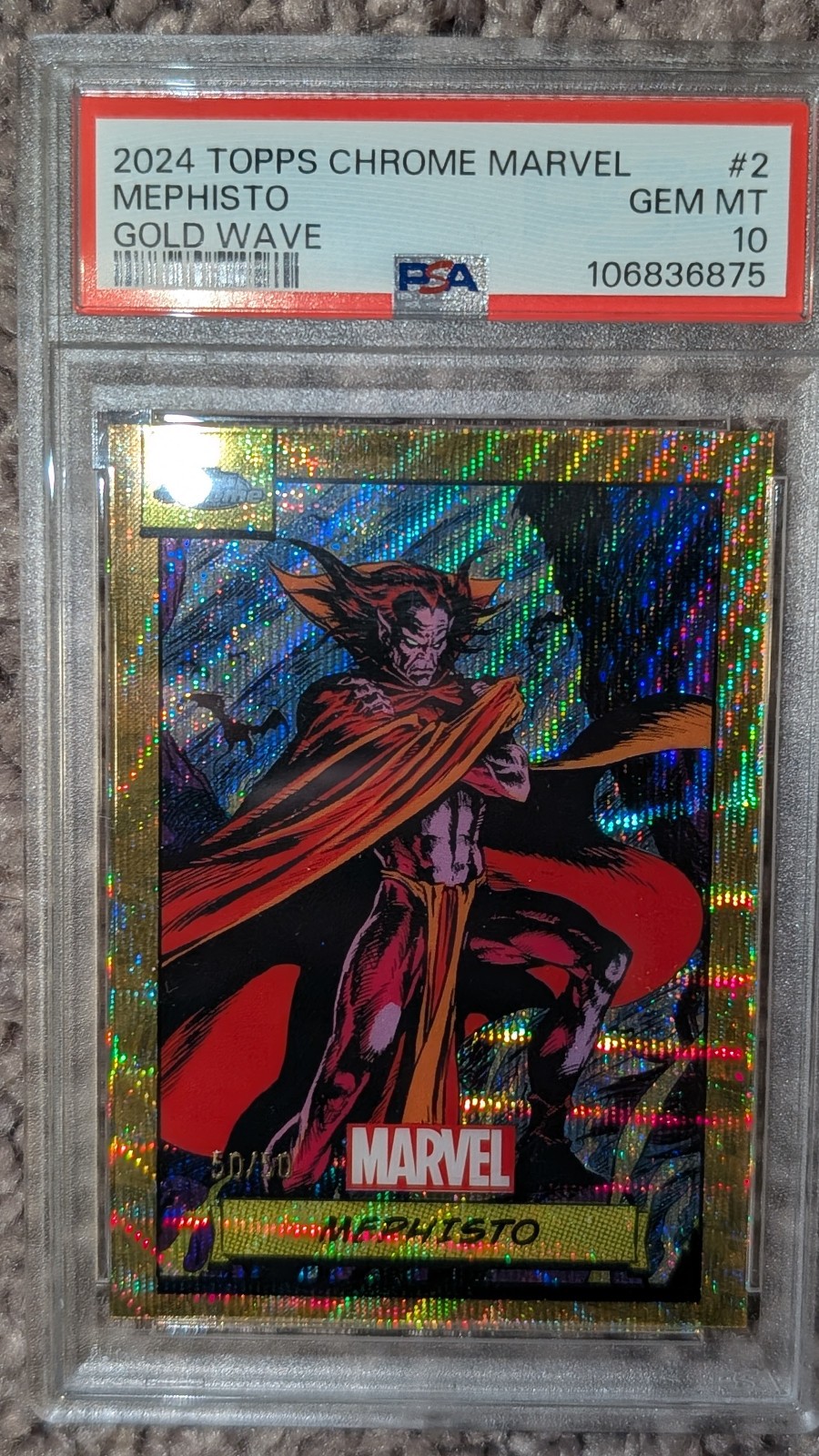 2024 Topps Chrome Marvel Mephisto Gold Wave PSA 10 2024 Topps Chrome Marvel Mephisto Gold Wave PSA 10