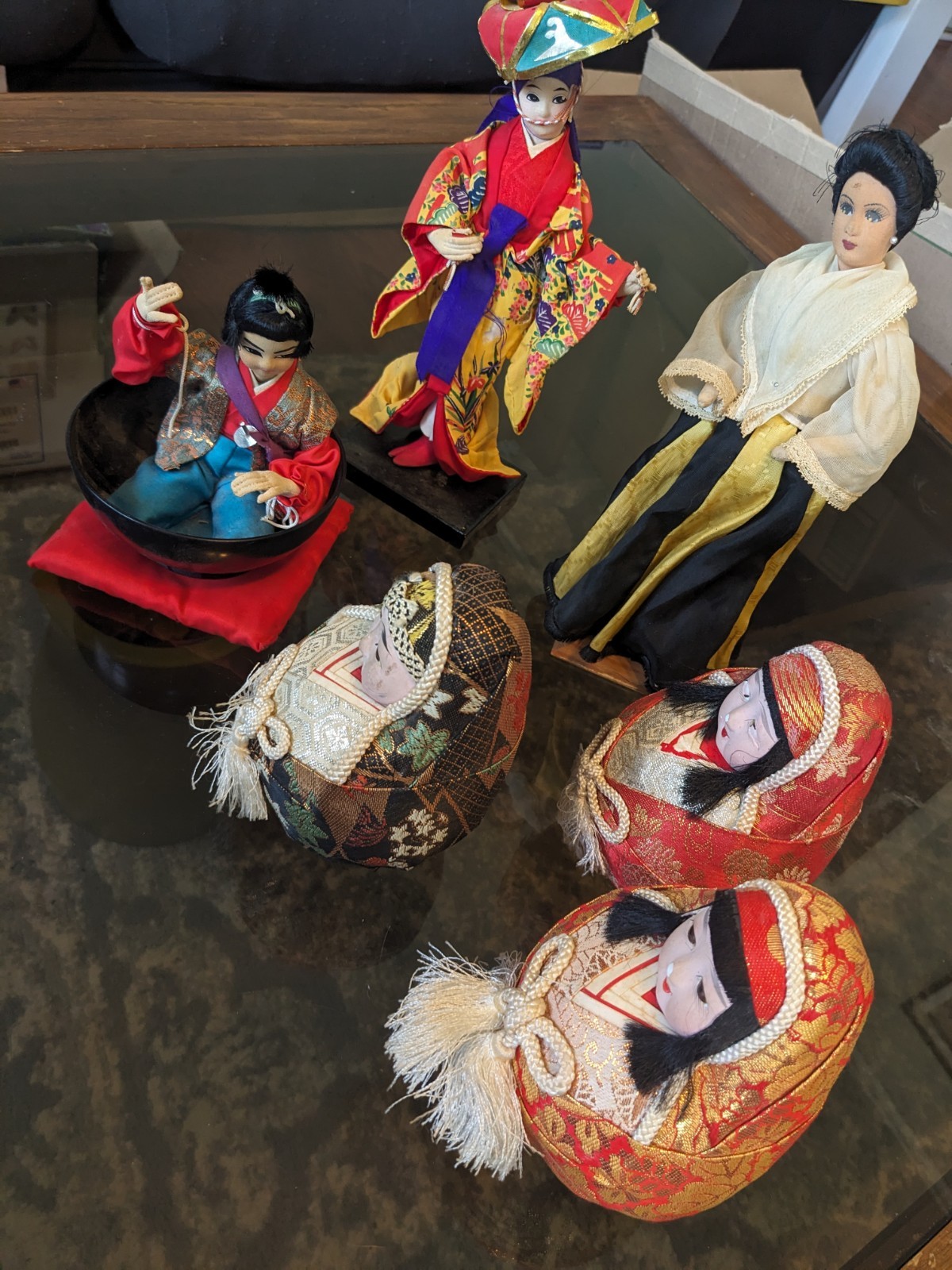 6x TOTAL Vintage Mcm Alto Crafts Philippines Hand Made Felt Woman Doll On Stand 6x TOTAL Vintage Mcm Alto Crafts Philippines Hand Made Felt Woman Doll On Stand