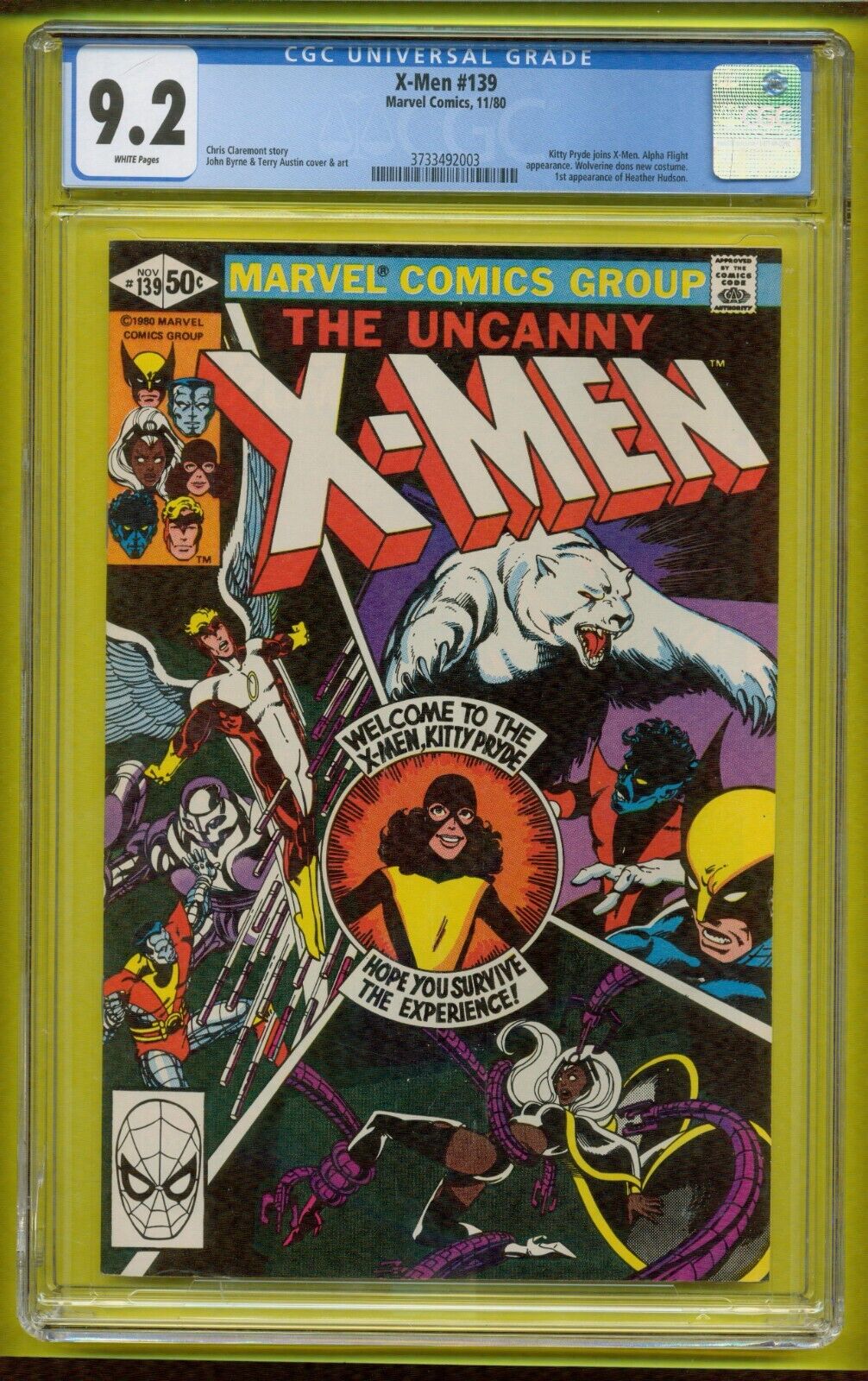 THE UNCANNY X-MEN # 139 NOVEMBER 1980 MARVEL CGC 9.2 NEAR MINT- ITEM: 24-485