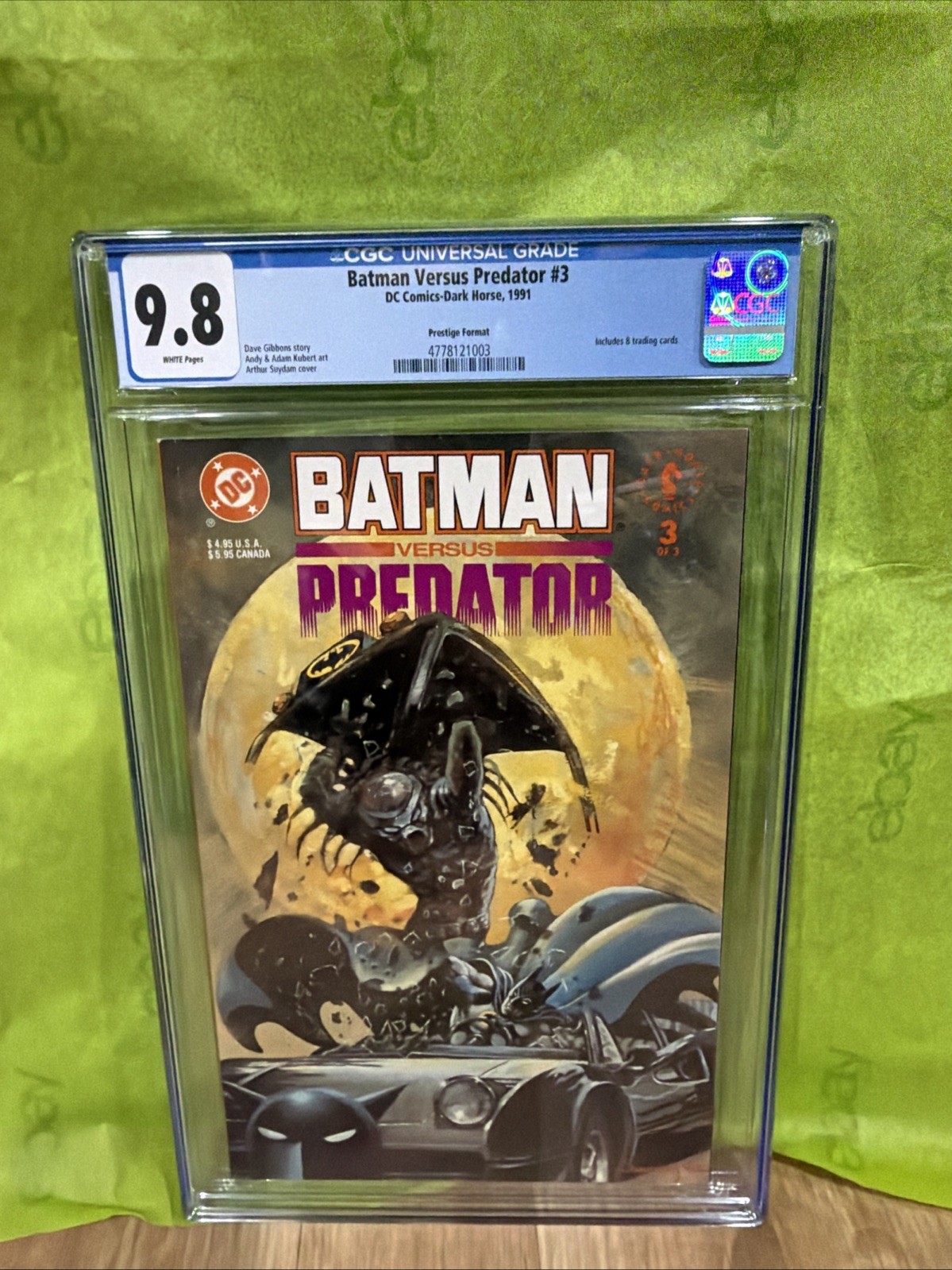 Batman Versus Predator #3 CGC 9.8 White Pages Kubert Cover 1991 Prestige Graded Batman Versus Predator #3 CGC 9.8 White Pages Kubert Cover 1991 Prestige Graded