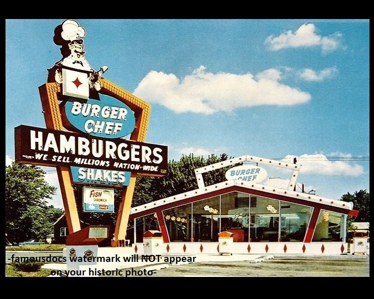 Burger Chef Diner PHOTO Vintage Restaurant Ad Sign Burger Joint 1960s Burger Chef Diner PHOTO Vintage Restaurant Ad Sign Burger Joint 1960s