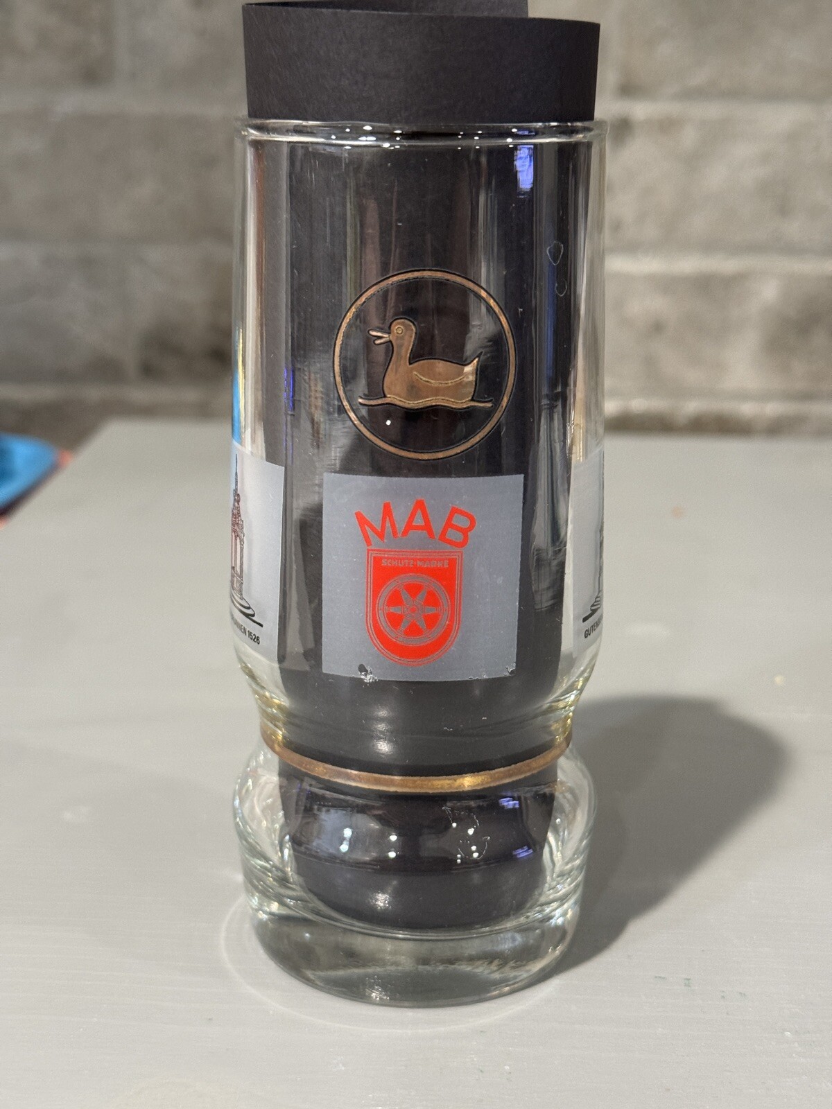 Vintage MAB Schutz Marke MAINZER AKTIEN Beer Glass GERMANY Vintage MAB Schutz Marke MAINZER AKTIEN Beer Glass GERMANY
