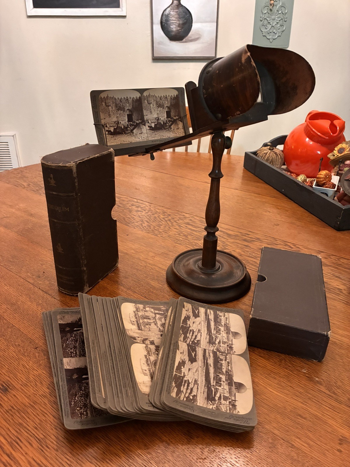 Antique Underwood and Underwood Stereoscope 3D Viewer 27 Jerusalem cards boxed Antique Underwood and Underwood Stereoscope 3D Viewer 27 Jerusalem cards boxed