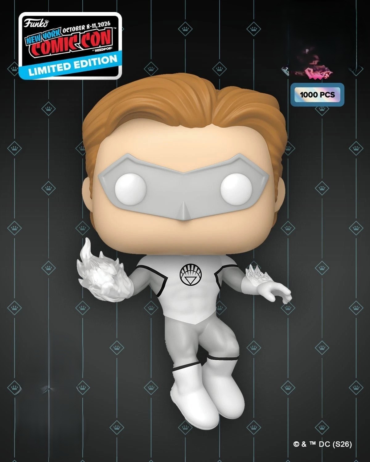 Funko Pop DC White Lantern NYCC CON STICKER 2026 Exclusive LE 1000 in hand Funko Pop DC White Lantern NYCC CON STICKER 2026 Exclusive LE 1000 in hand