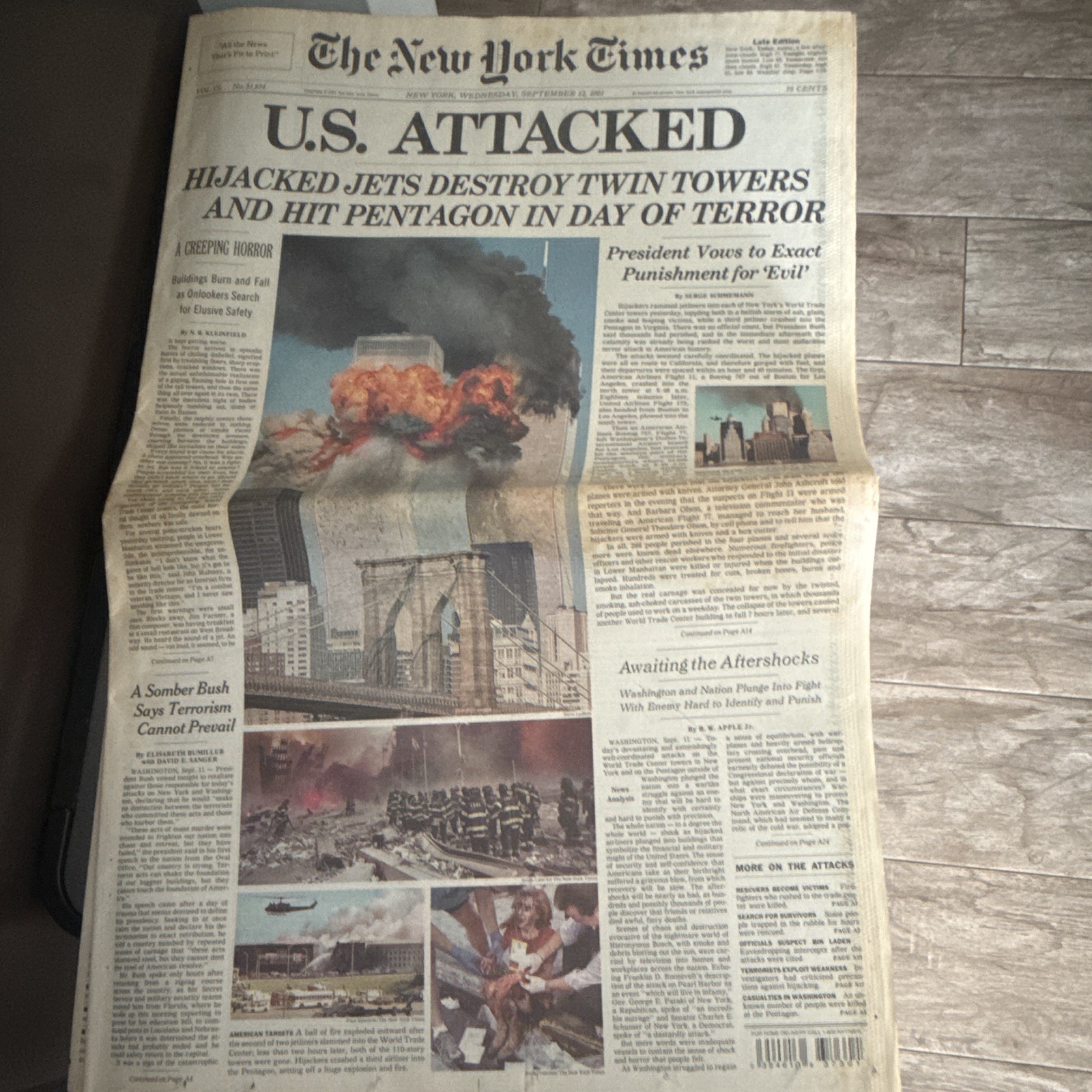 9/11 Newspaper Front Page Lot: The New York Times & The Star-Ledger 9/11 Newspaper Front Page Lot: The New York Times & The Star-Ledger