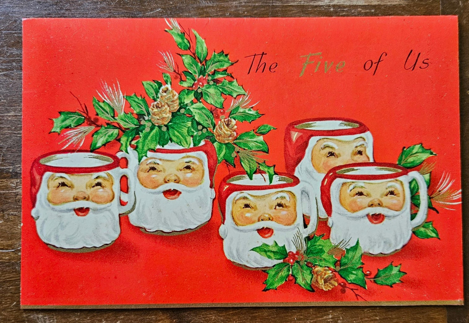 Vtg Christmas Greeting Card The Five of Us Santa Mug Faces Sunshine Card Vtg Christmas Greeting Card The Five of Us Santa Mug Faces Sunshine Card
