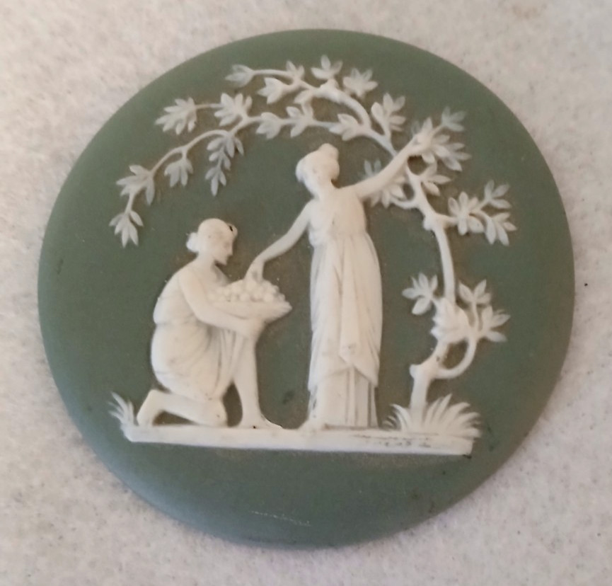Vintage Wedgwood Jasperware Medallions Sage Green White Roman Greek 3" Round Vintage Wedgwood Jasperware Medallions Sage Green White Roman Greek 3" Round