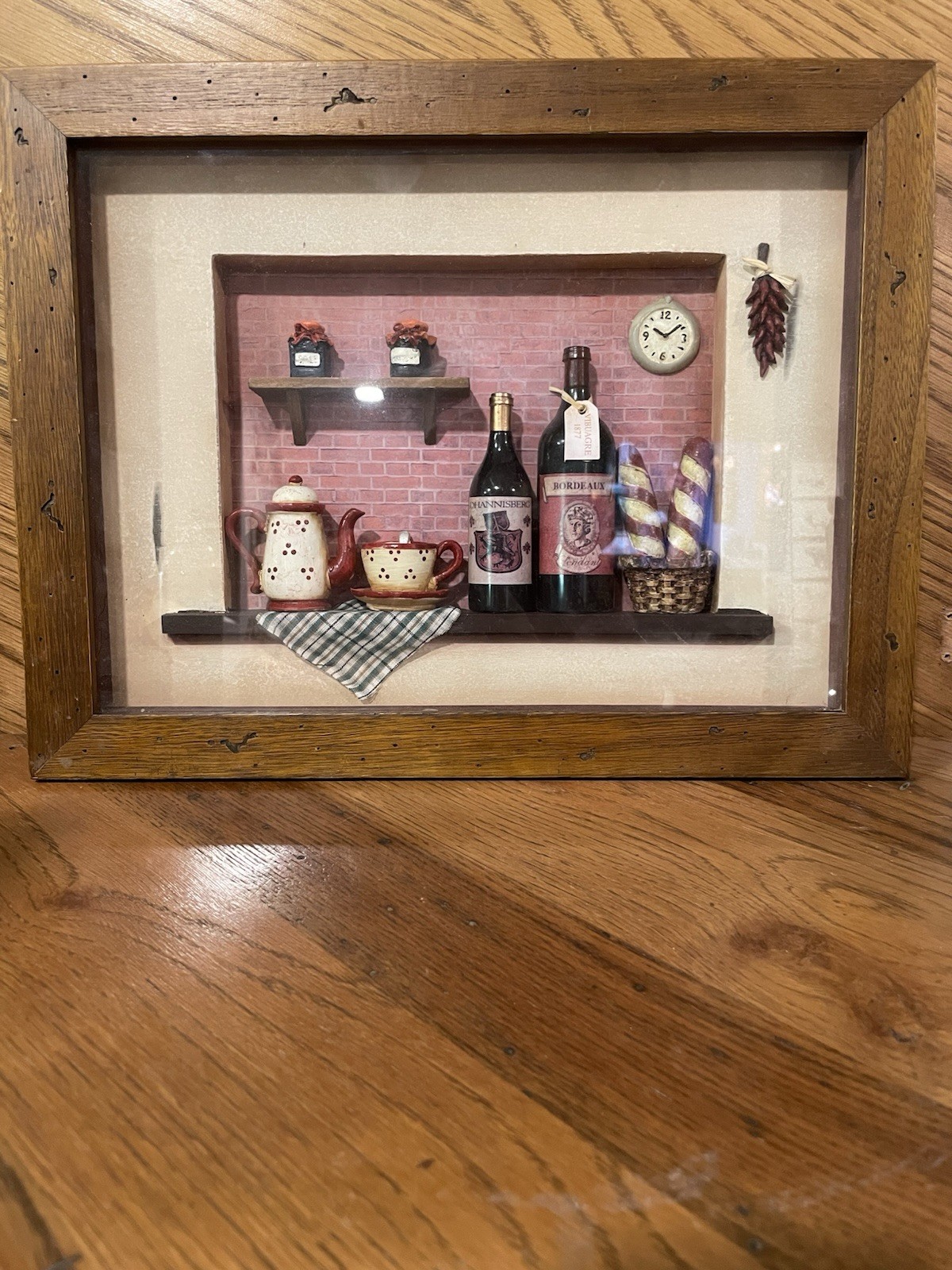 Vintage 3d Shadow Box Kitchen Wall Decor Wine Bread Brick Vintage 3d Shadow Box Kitchen Wall Decor Wine Bread Brick