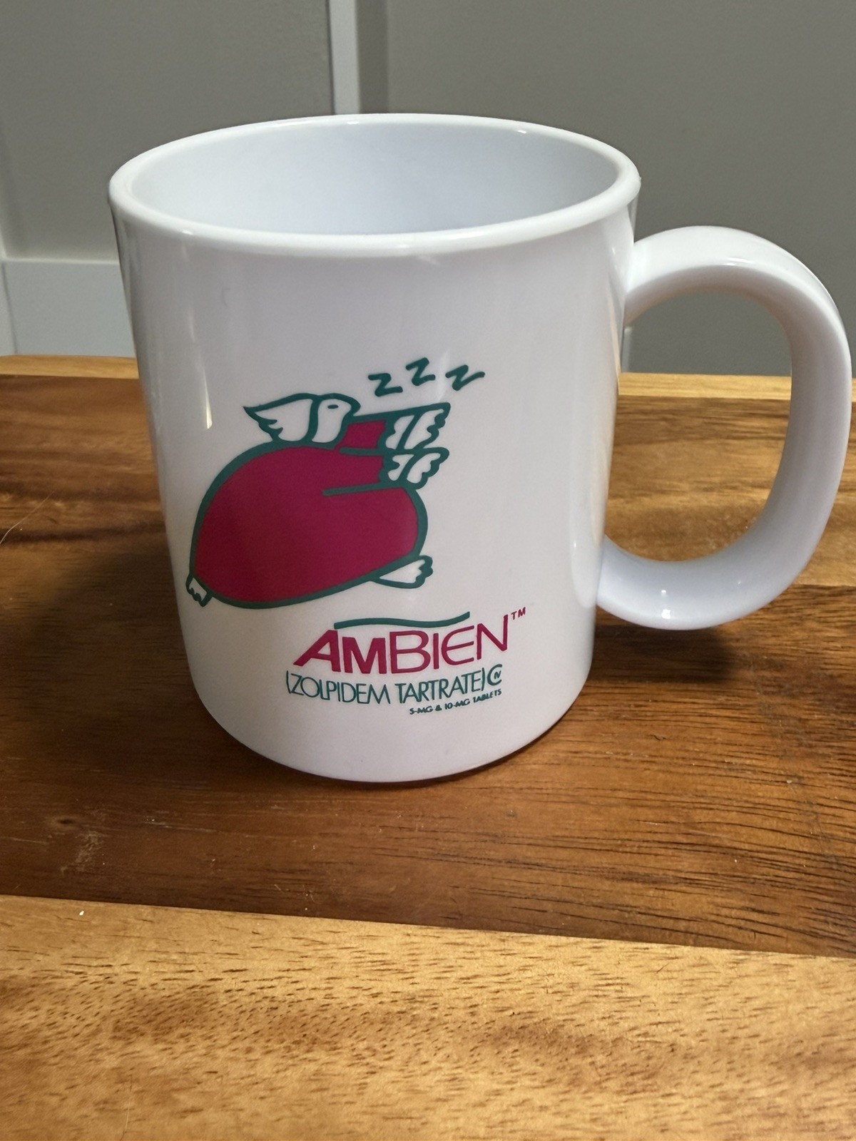 RARE Ambien Drug Rep Promo Coffee Mug Cup Sleeping Lady Advertising Collectible