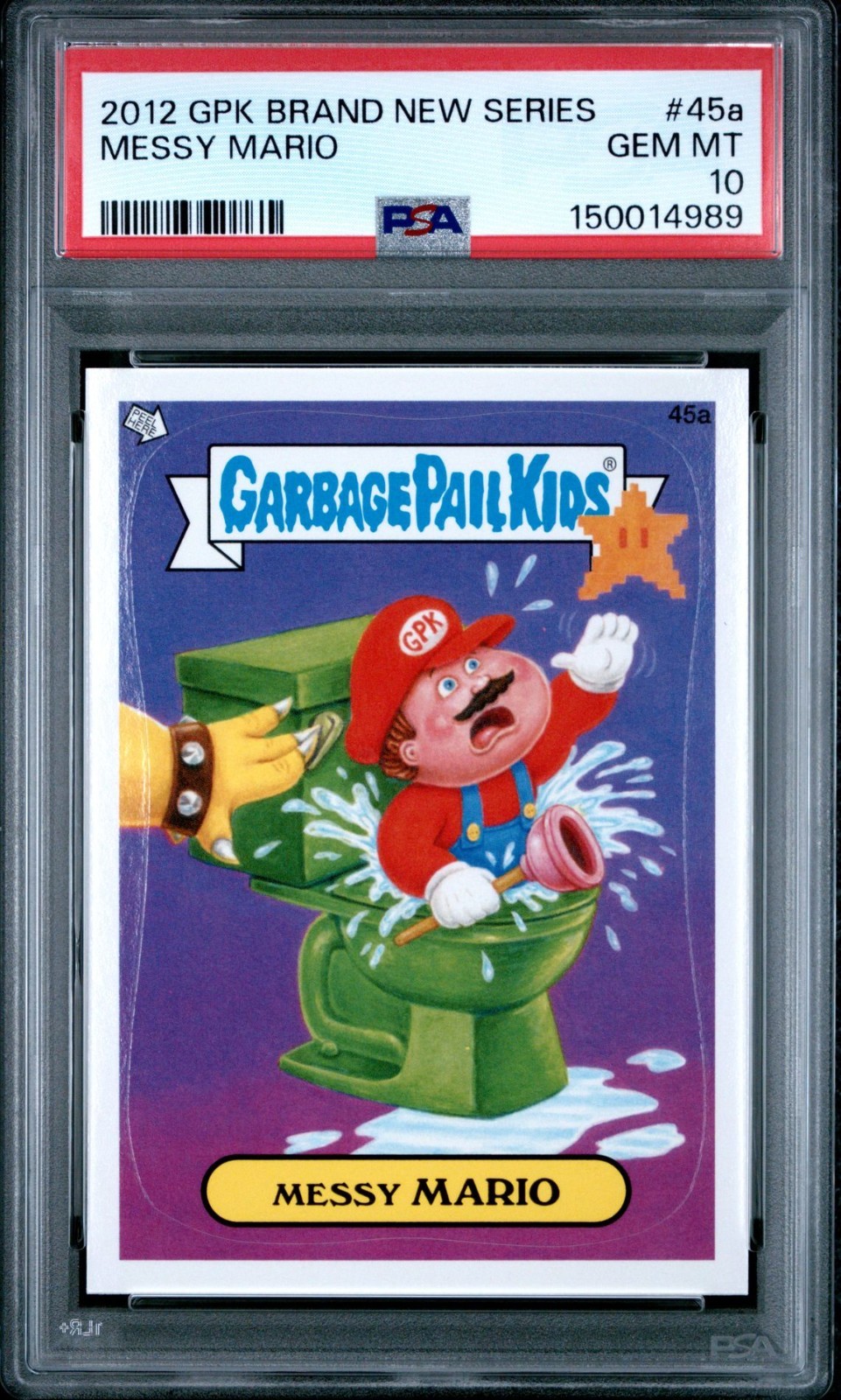2012 Topps Garbage Pail Kids BNS1 MESSY MARIO 45a PSA 10 GEM Super Bros. NES SMB 2012 Topps Garbage Pail Kids BNS1 MESSY MARIO 45a PSA 10 GEM Super Bros. NES SMB