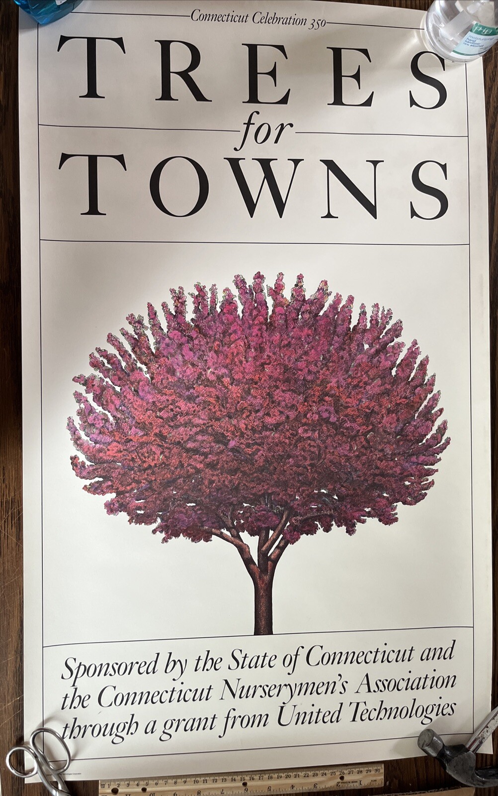 Rare 1986 Vintage Connecticut Celebration 350 Poster: Trees For Towns Nursery Rare 1986 Vintage Connecticut Celebration 350 Poster: Trees For Towns Nursery