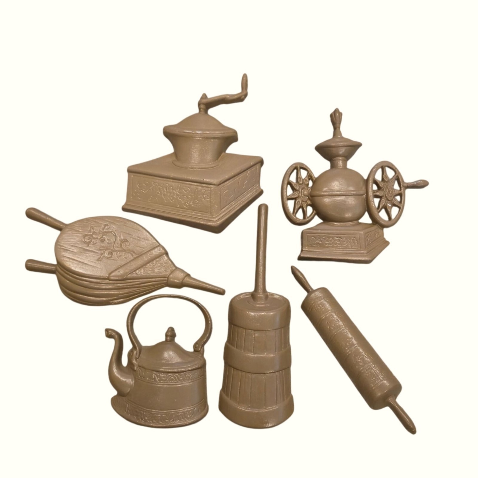 Vintage Metal Wall decor coffee grinder kettle bellows churn rolling pin Teapot Vintage Metal Wall decor coffee grinder kettle bellows churn rolling pin Teapot