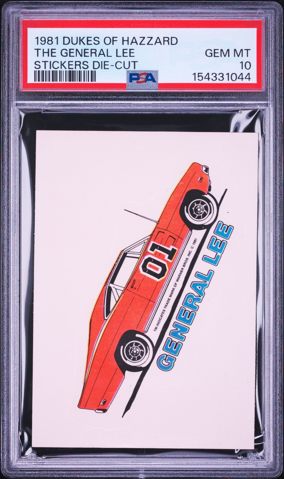 1981 Dukes Of Hazzard The General Lee Stickers Die-Cut PSA 10 1981 Dukes Of Hazzard The General Lee Stickers Die-Cut PSA 10