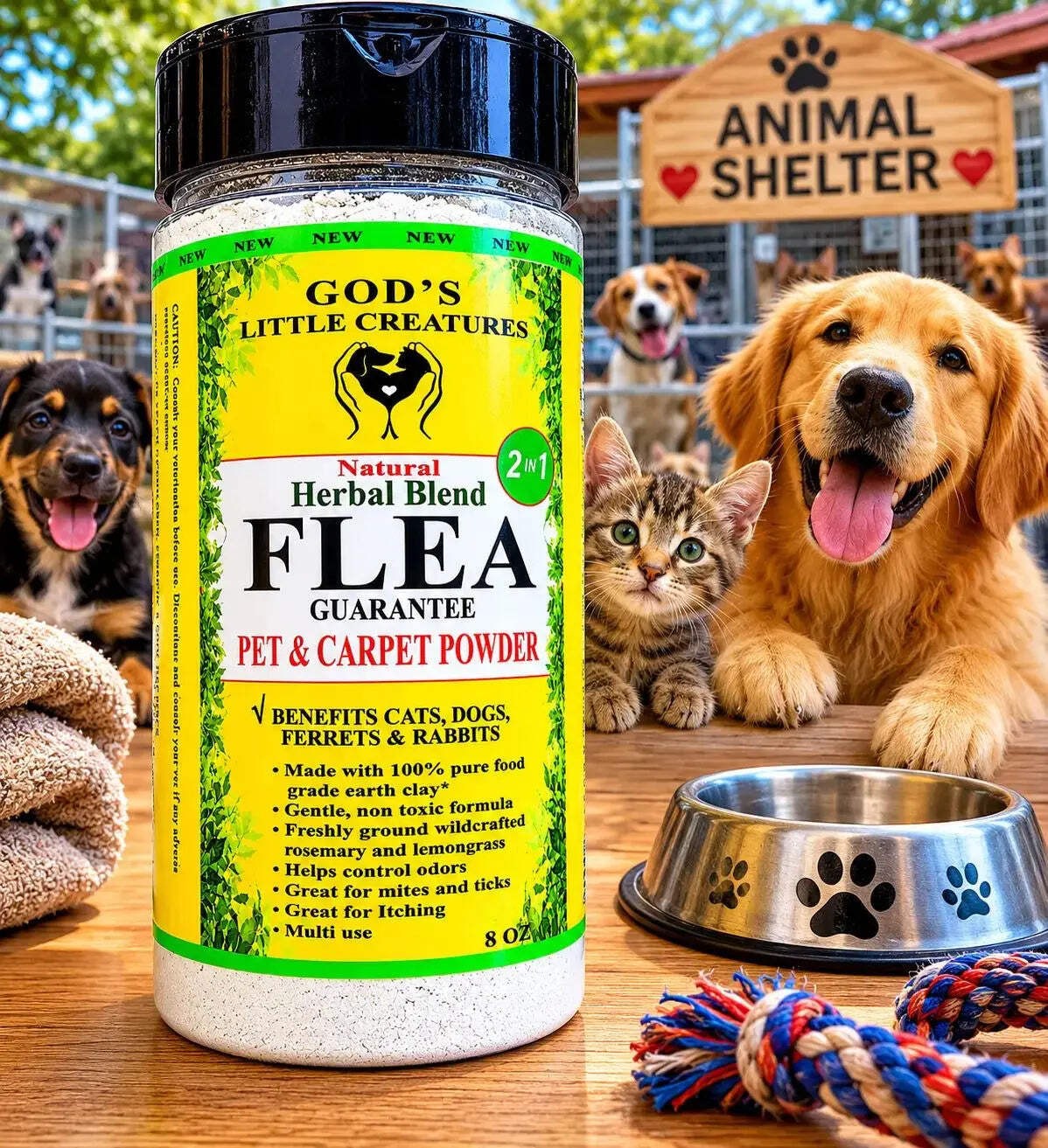 FLEA Guarantee Natural Flea Powder for Carpets & Pets