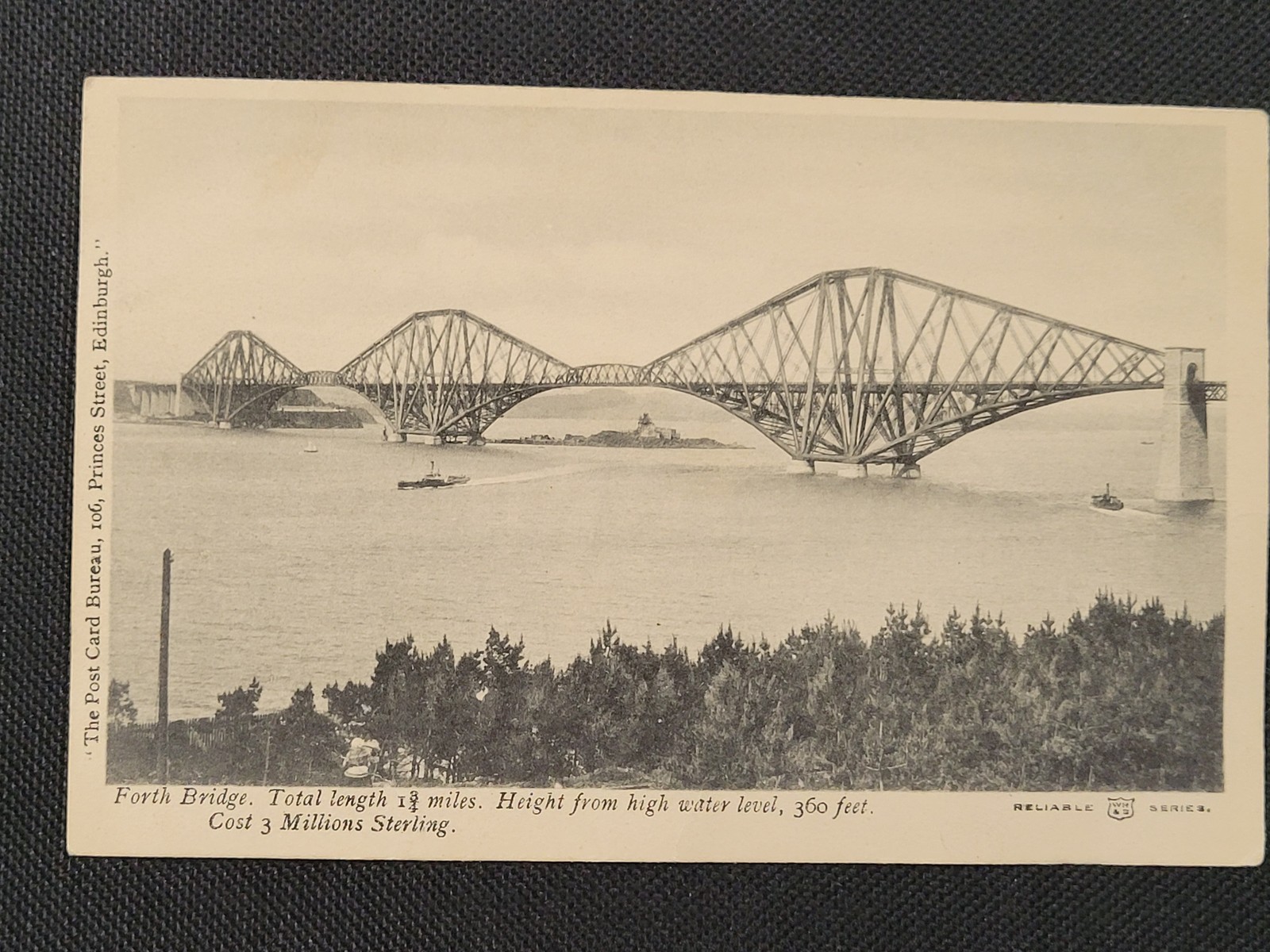Vintage Forth Bridge Postcard Scotland Reliable Series Edwardian Unused UK Colle Vintage Forth Bridge Postcard Scotland Reliable Series Edwardian Unused UK Colle