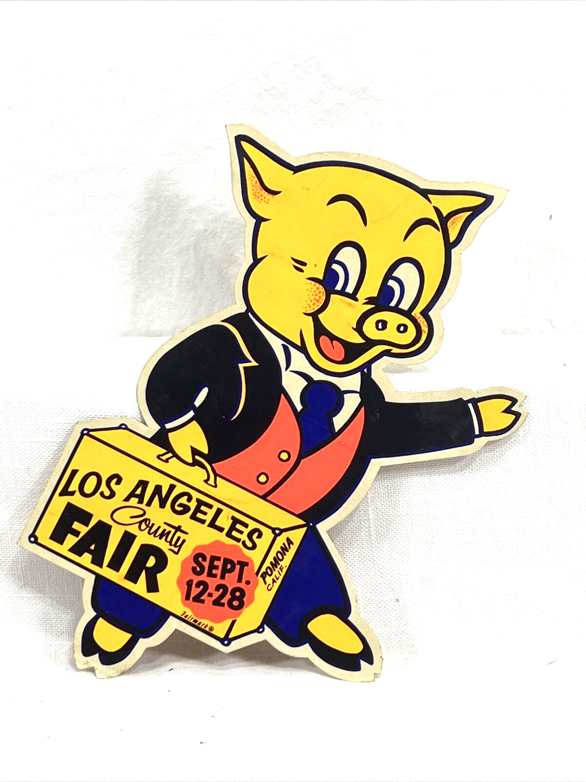 1970's Los Angeles County Fair Thummer (Porky) Pig 9" Sticker New Old Stock 1970's Los Angeles County Fair Thummer (Porky) Pig 9" Sticker New Old Stock