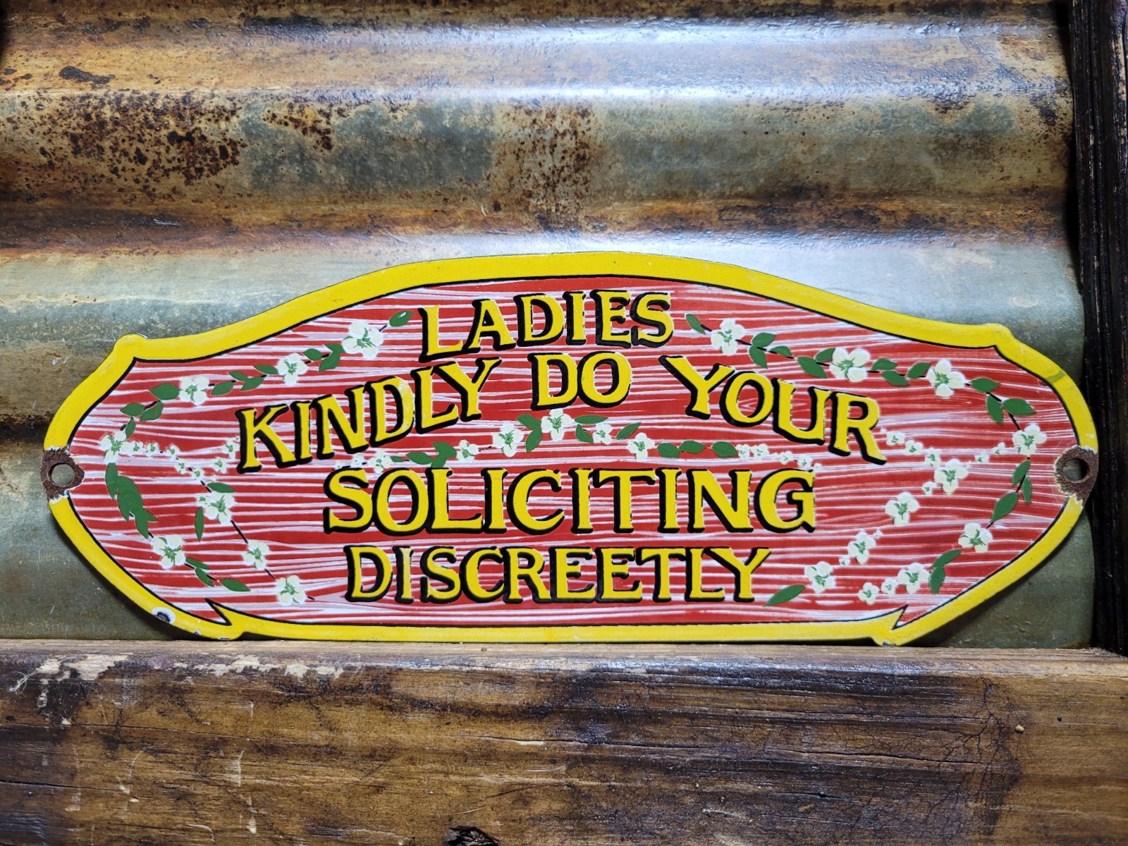VINTAGE BROTHEL PORCELAIN SIGN RARE OLD LADIES WOMEN GENTLEMANS CLUB STRIP BAR VINTAGE BROTHEL PORCELAIN SIGN RARE OLD LADIES WOMEN GENTLEMANS CLUB STRIP BAR