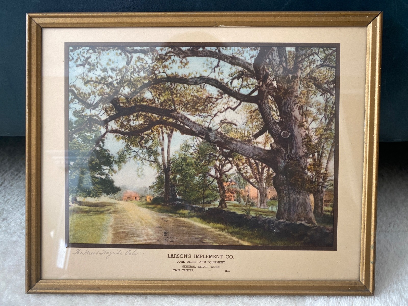 Vintage John Deere Farm Equipment Advertising Picture With Frame 8 by 10 Inches