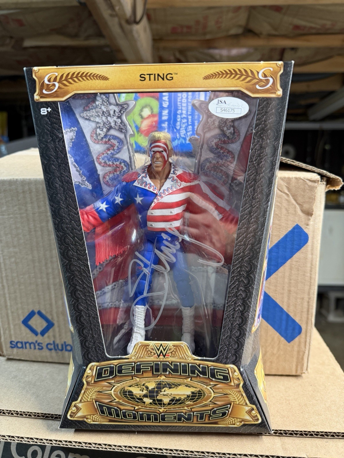 Mattel WWE Defining Moments Sting Autographed Figure JSA