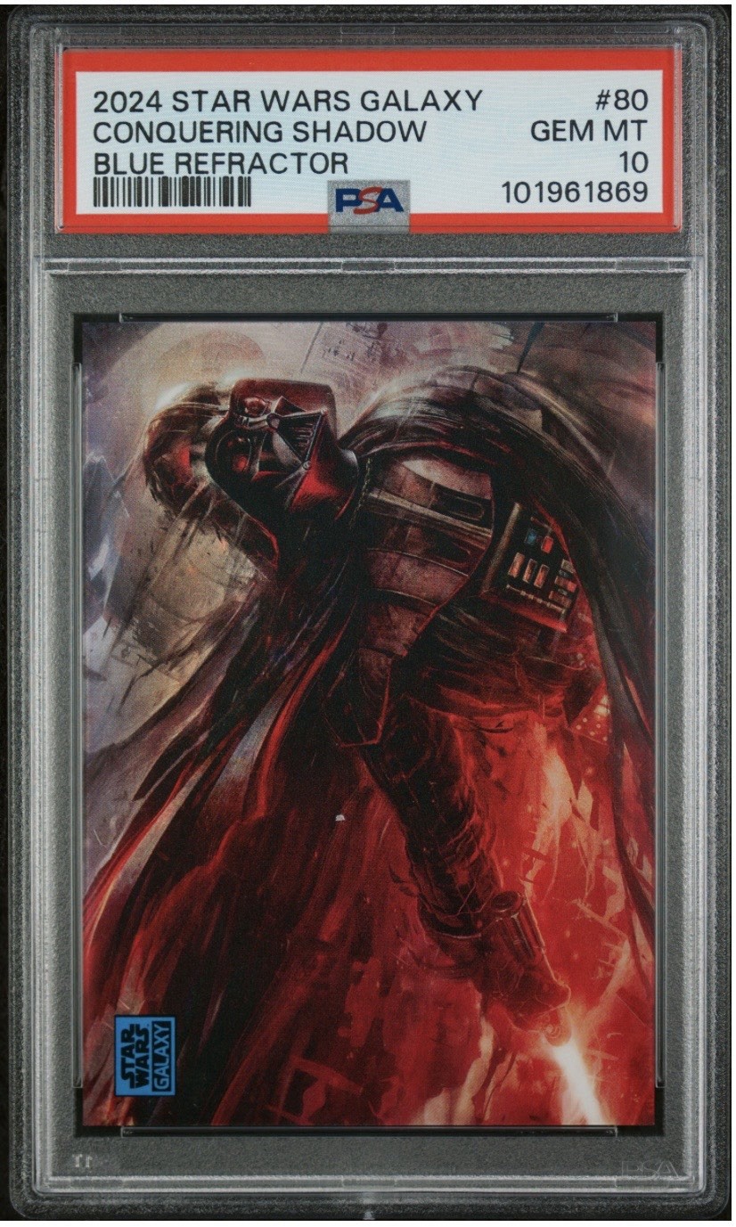 2024 Star Wars Galaxy Vader Conquering Shadow Blue Refractor /150 PSA 10