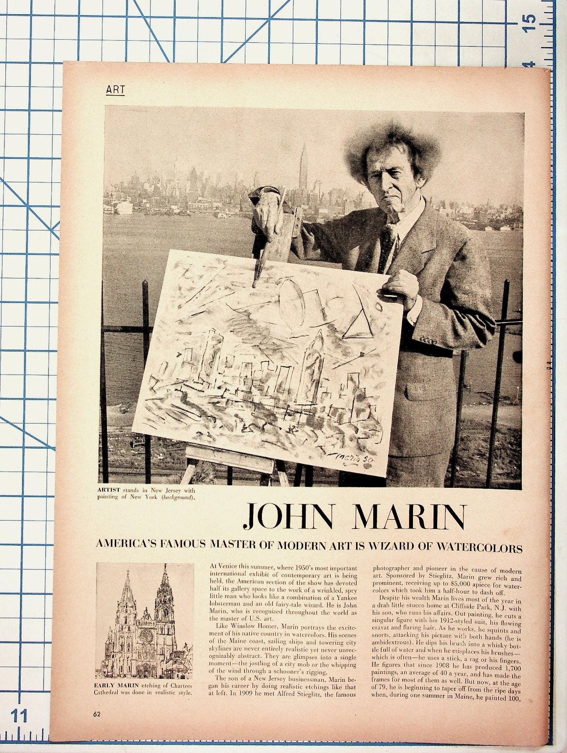 John Marin Modern Art Master Watercolors Magazine Article Print 1930s-40s