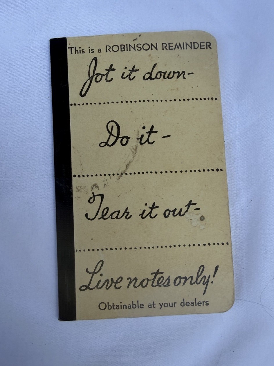 Vintage Robinson Reminder Notepad Refill Size B No 340 Perforated Memo Pad NOS Vintage Robinson Reminder Notepad Refill Size B No 340 Perforated Memo Pad NOS