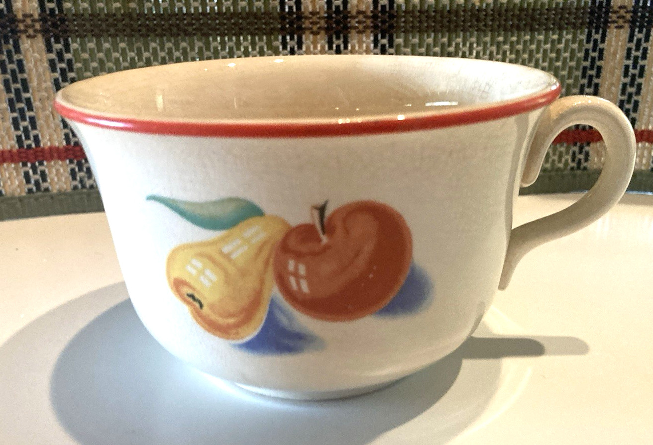 Vintage Harker Apple & Pear Ceramic  Coffee Cup  Over-Sized  RARE
