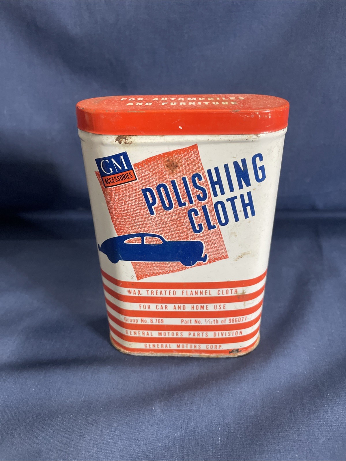 GM/PONTIAC/CHEVY,BUICK,OLDS,CADDY  1940S-1960S Polishing Cloth TIN